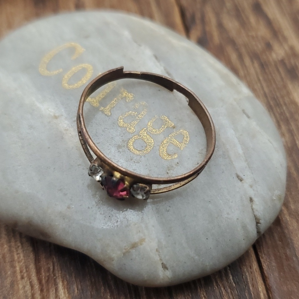 Adjustable band ring ruby R570 - Picture 2 of 3
